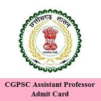 CGPCS, Assistant Professor Admit Card- 2020
