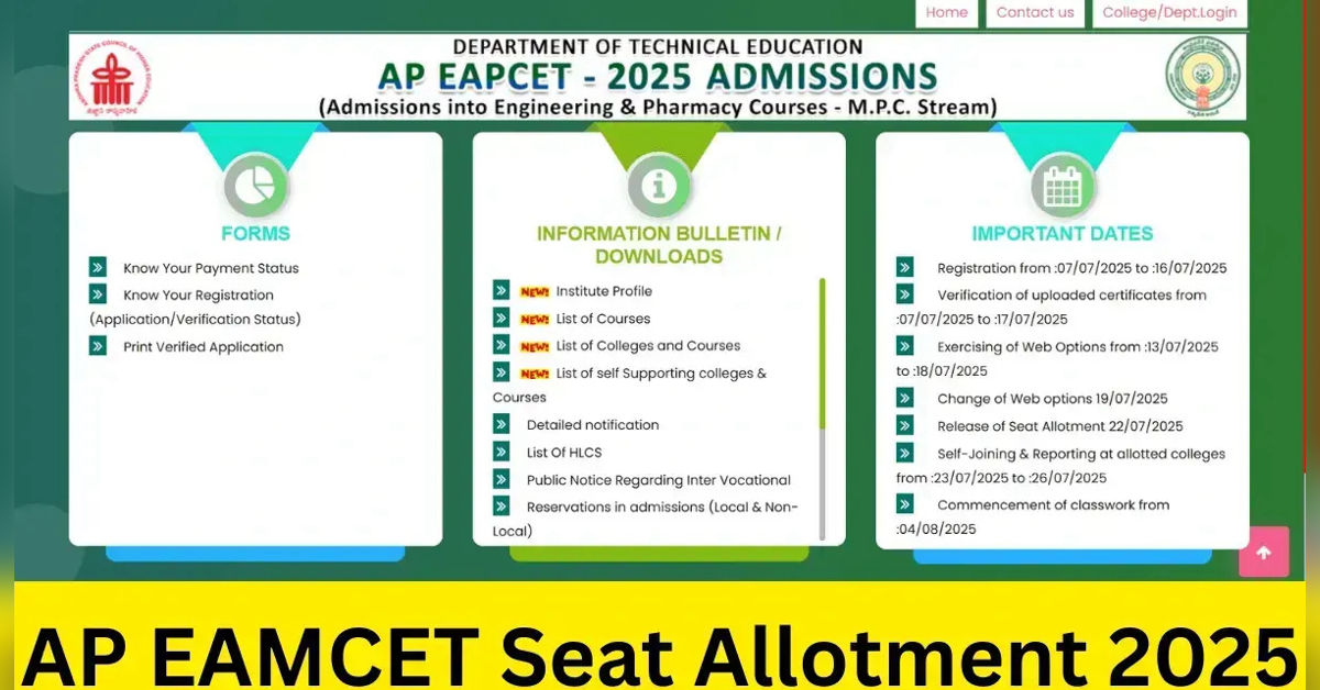 AP EAMCET 2025 Seat Allotment Result: All You Need to Know About Registration and Counseling