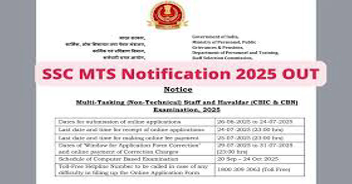 SSC MTS Notification 2025