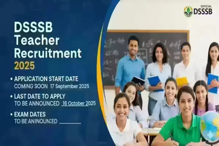 DSSSB PRT Teacher Recruitment 2025