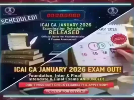 CA January 2026 Examination Schedule