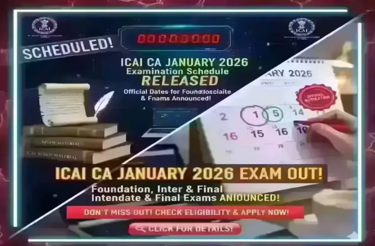 CA January 2026 Examination Schedule