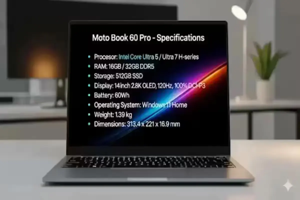 Moto Book 60 Pro Specification