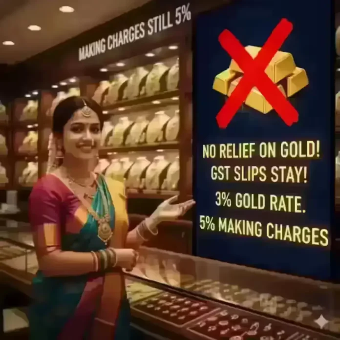 No Relief on Gold, GST Slips Stay Making Charges Still 5 Percent