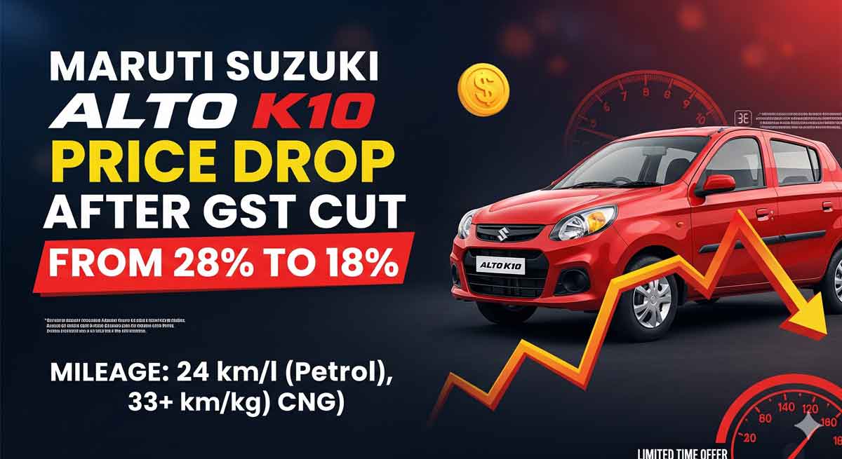 Maruti Suzuki Alto K10 Price Drop After GST Cut – Mileage & Features