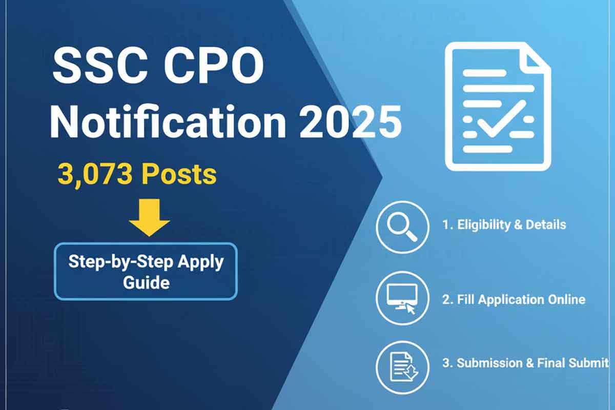 SSC CPO Notification 2025 - 3,073 Posts: Step-by-Step Apply Guide