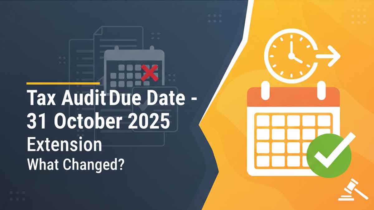 Generate a wide promotional banner image in 16:9 aspect ratio for "Tax Audit Due Date - 31 October 2025 Extension Latest News: What Changed?".