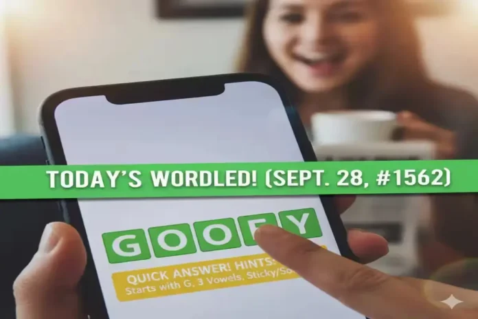 today Wordle September 28, puzzle #1562