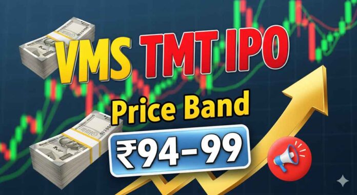 VMS TMT IPO Price Band ₹94–99 — Subscription & GMP Today (Sep 17–19)