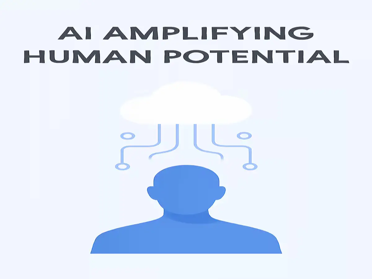“AI Won’t Replace Humans - It’ll Elevate Them,” Says Google Cloud Chief Thomas Kurian Visualization of AI amplifying human potential in technology