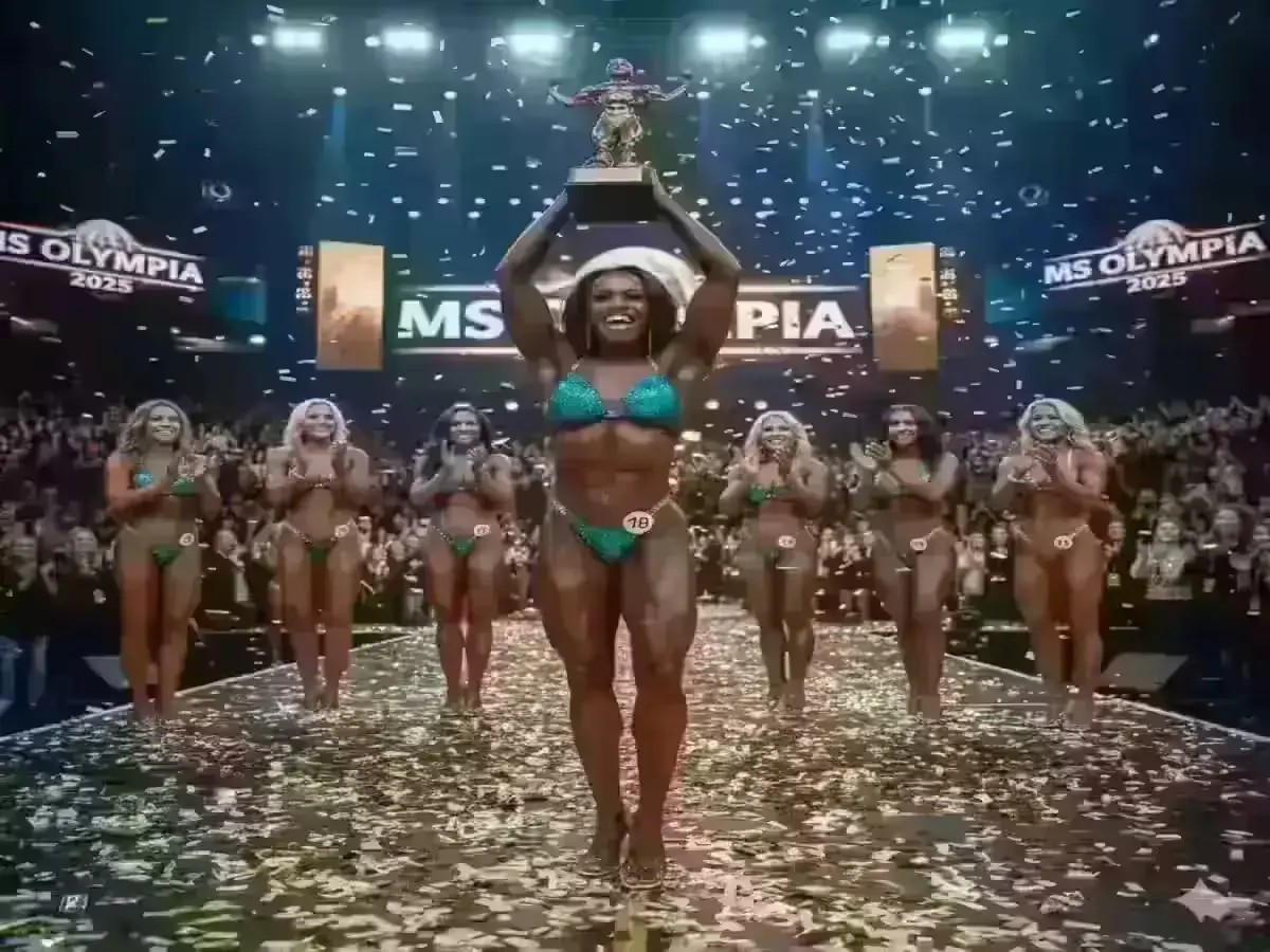 Mr. Olympia 2025: Full Results and Prize Breakdown Andrea Shaw holding Ms. Olympia trophy at Mr. Olympia 2025
