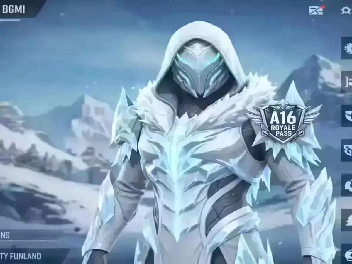 BGMI A16 Royale Pass Glacier Outfit