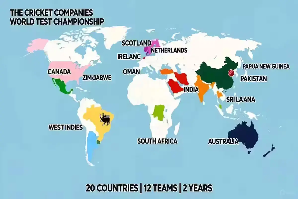 T20 World Cup 2026: All 20 Teams Confirmed, Hosts & Key Dates Revealed Map showing all 20 teams qualified for T20 World Cup 2026