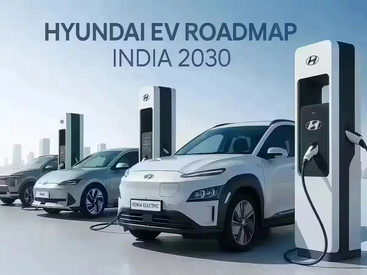 Hyundai India to Invest ₹45,000 Crore: 26 New Cars, EVs in the Pipeline Hyundai electric vehicles charging station representing India’s 2030 EV roadmap