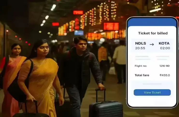 Passengers booking IRCTC train tickets safely during Diwali