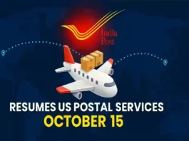 India Post resumes US postal services from October 15