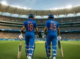 India vs Australia 1st ODI 2025 – Virat Kohli and Rohit Sharma walking to bat at Perth Stadium