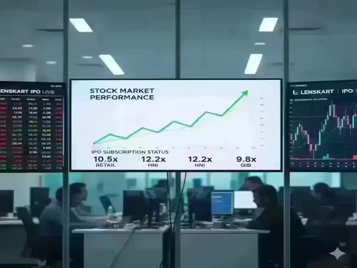 Lenskart IPO to Hit Dalal Street on Oct 31 - Price Band, GMP, Lot Size & Key Dates Inside Lenskart IPO GMP and subscription trend visual showing strong investor demand