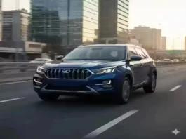 Mahindra XUV700 Facelift on road showcasing updated design
