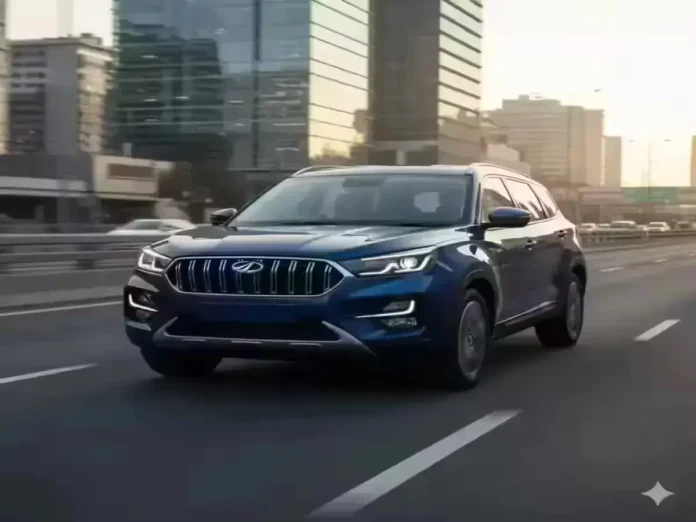 Mahindra XUV700 Facelift Mahindra XUV700 Facelift on road showcasing updated design