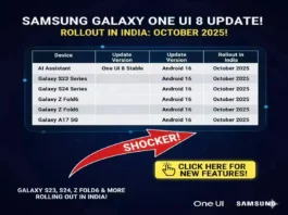 Samsung Galaxy One UI 8 Update Table