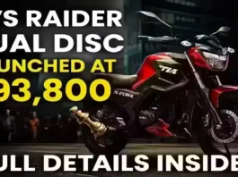 TVS Raider Dual Disc Launched at ₹93,800
