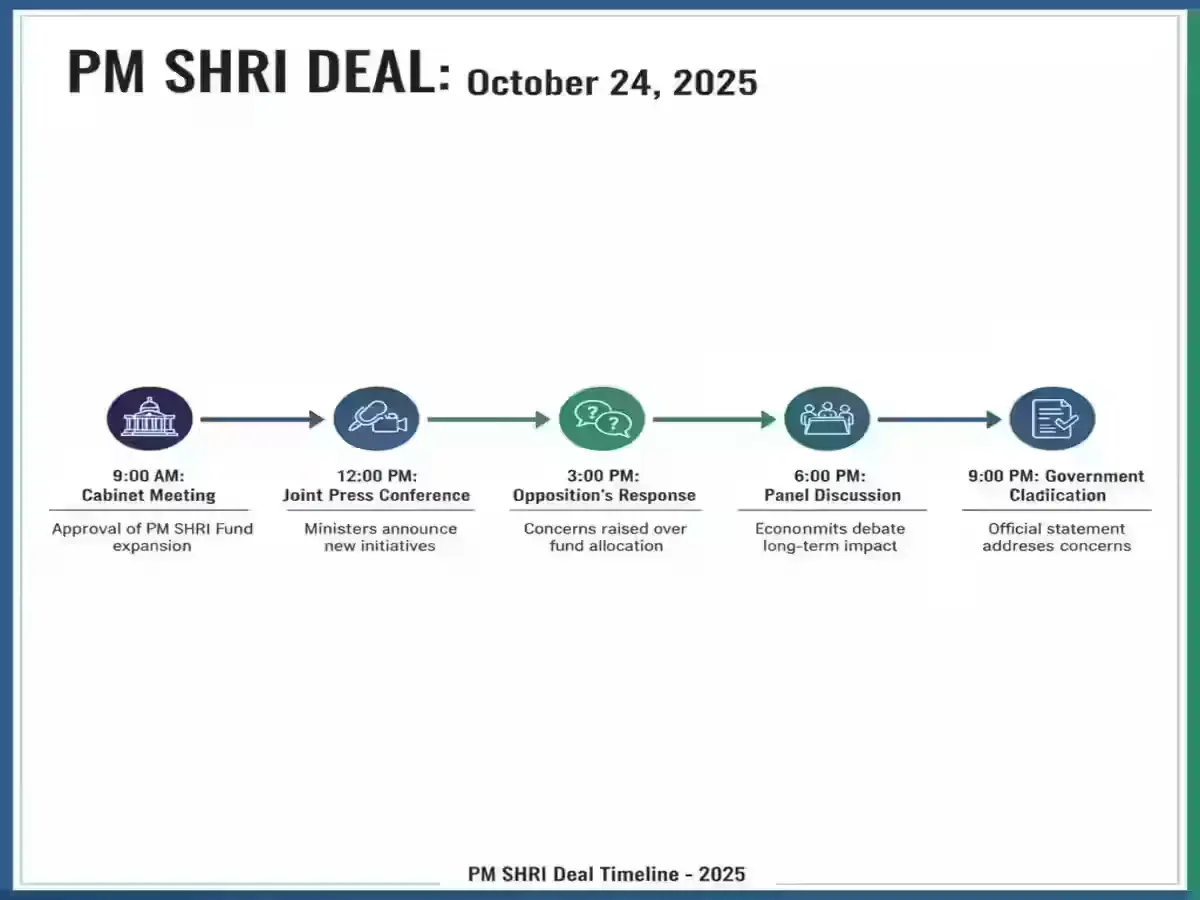 Timeline of PM Shri Deal and key events on October 24, 2025