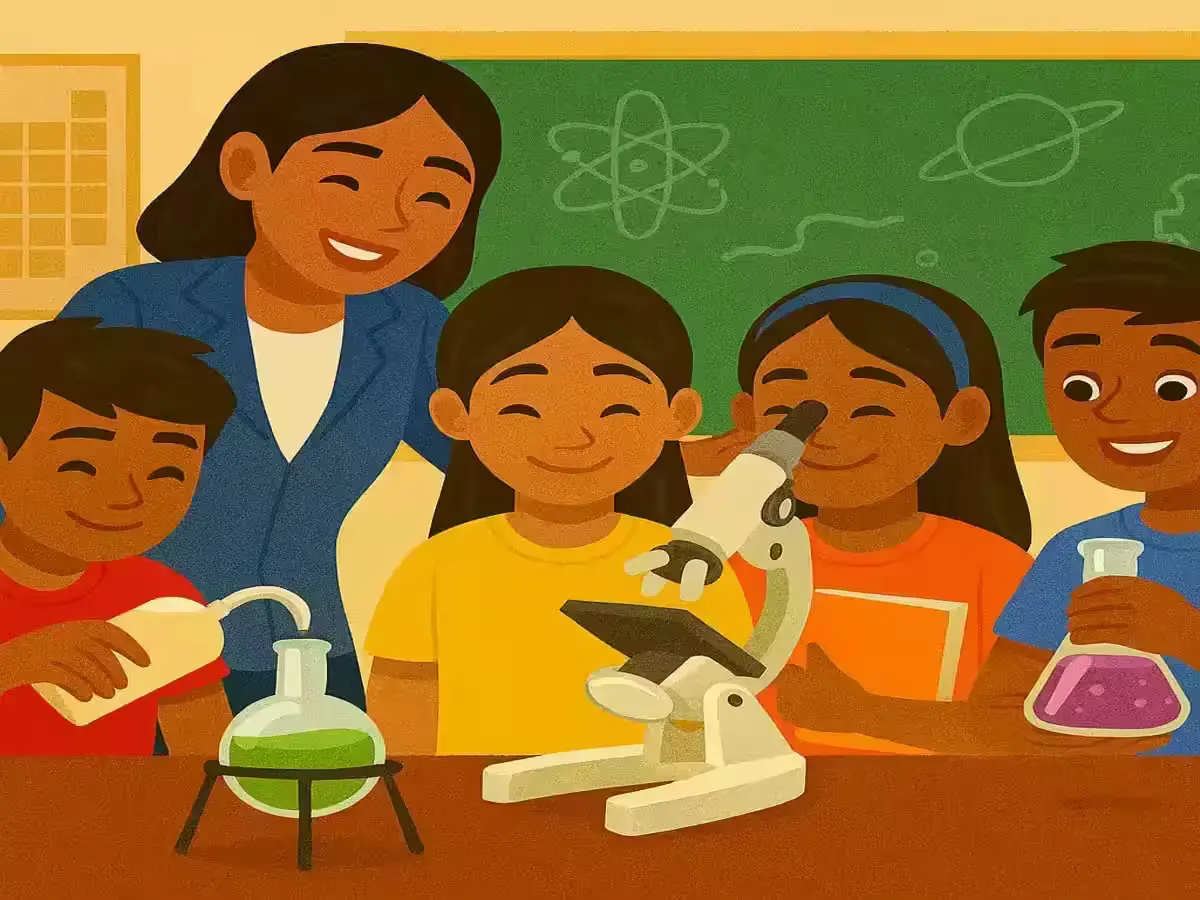 Why Is October 15 Celebrated as World Students’ Day? Students performing science experiments on World Students’ Day.