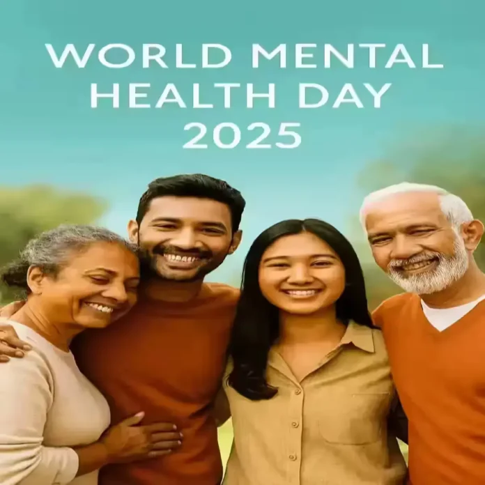 World Mental Health Day 2025 awareness and emotional support illustration