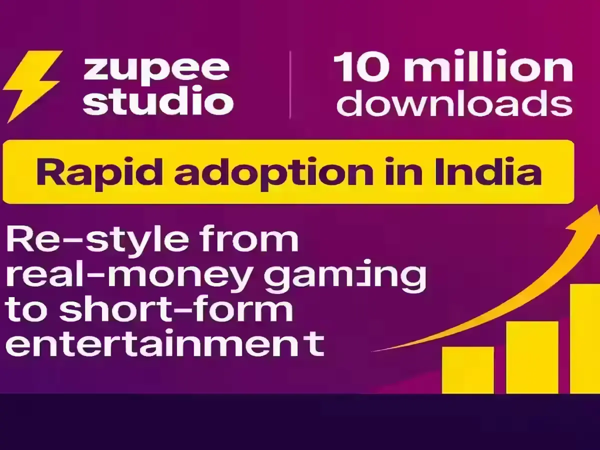 How Zupee Studio Became India's Fastest-Growing Short-Form App with 10 Million Downloads Zupee Studio app growth infographic showing 10 million downloads
