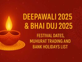 Deepawali 2025 & Bhai Duj 2025 Festival Dates, Muhurat Trading and Bank Holidays List