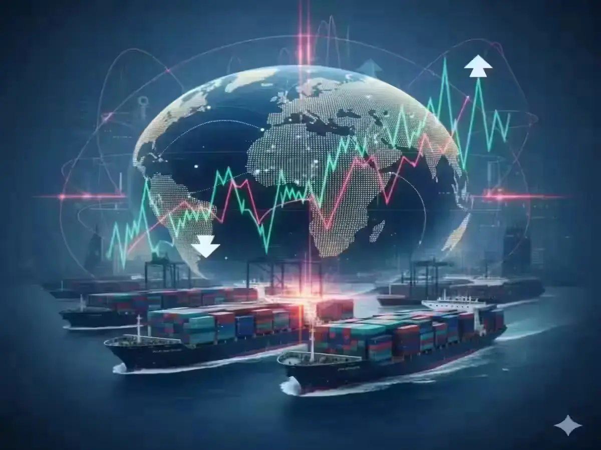 S&P 500 Slips as US-China Trade Tensions Rise Conceptual image showing global trade impact and financial market trends