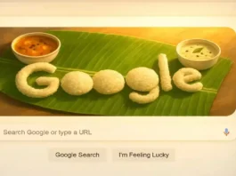 Google idli doodle celebrating India’s traditional breakfast with idlis and chutney