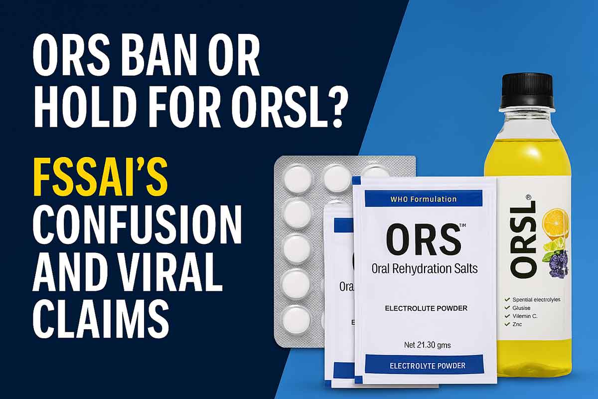 ORS Ban or Hold for ORSL? FSSAI’s Confusion and Viral Claims ORS Ban or Hold for ORSL? FSSAI’s Confusion and Viral Claims