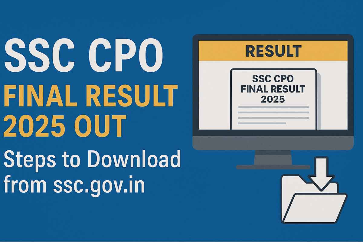 SSC CPO Final Result 2025 Out - Steps to Download from ssc.gov.in Generate a wide promotional banner image in 16:9 aspect ratio for "SSC CPO Final Result 2025 Out - Steps to Download from ssc.gov.in".
