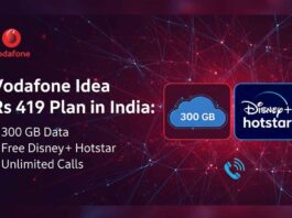 Vodafone Idea Rs 419 Plan in India: 300 GB Data, Free Disney+ Hotstar, Unlimited Calls