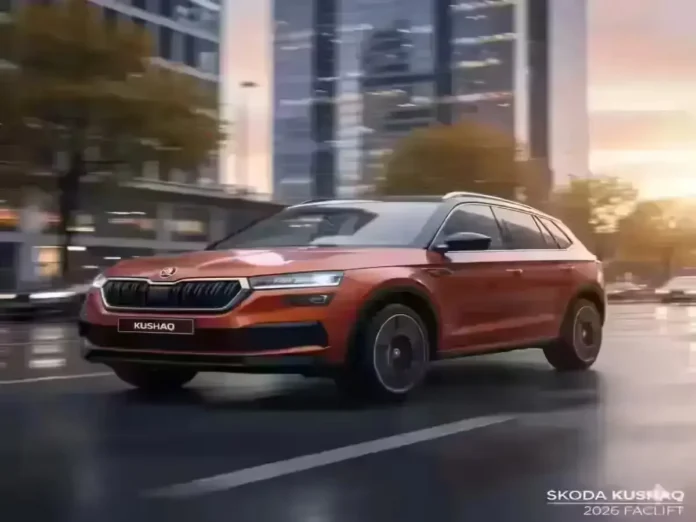 2026 Skoda Kushaq Facelift front design with LED headlights and updated grille