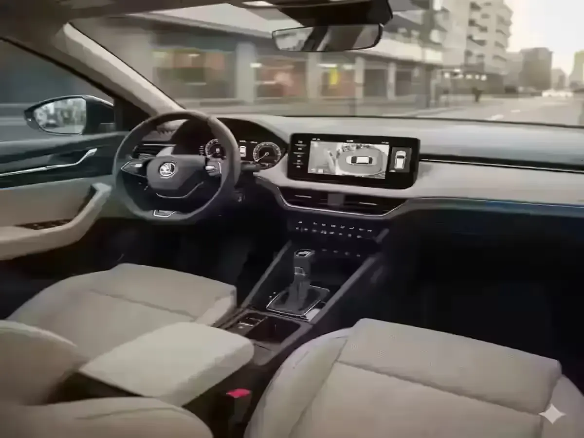 Inside the 2026 Skoda Kushaq Facelift: ADAS, 360° Camera & Updated Styling 2026 Skoda Kushaq Facelift interior with new touchscreen and 360 camera