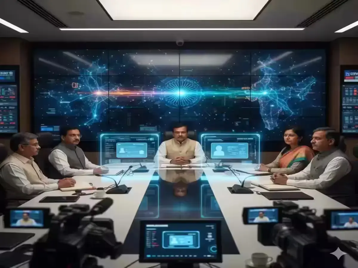 UIDAI Unveils ‘Aadhaar Vision 2032’ - India’s Digital ID Set for a Big Tech Upgrade UIDAI experts discussing Aadhaar Vision 2032 strategies and security technologies.