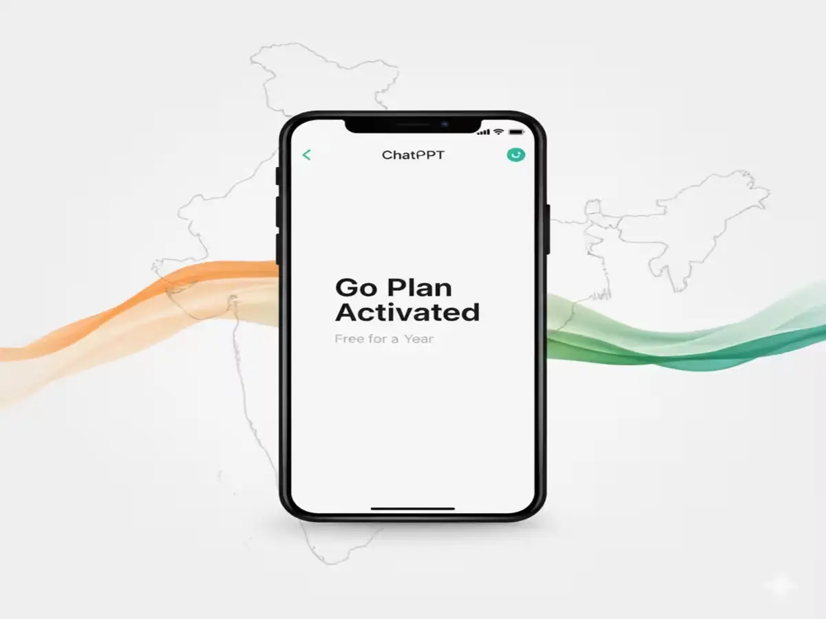 ChatGPT Go free one-year access activation visual in India