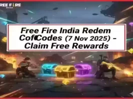 Free Fire India Garena MAX redeem codes 7 Nov 2025
