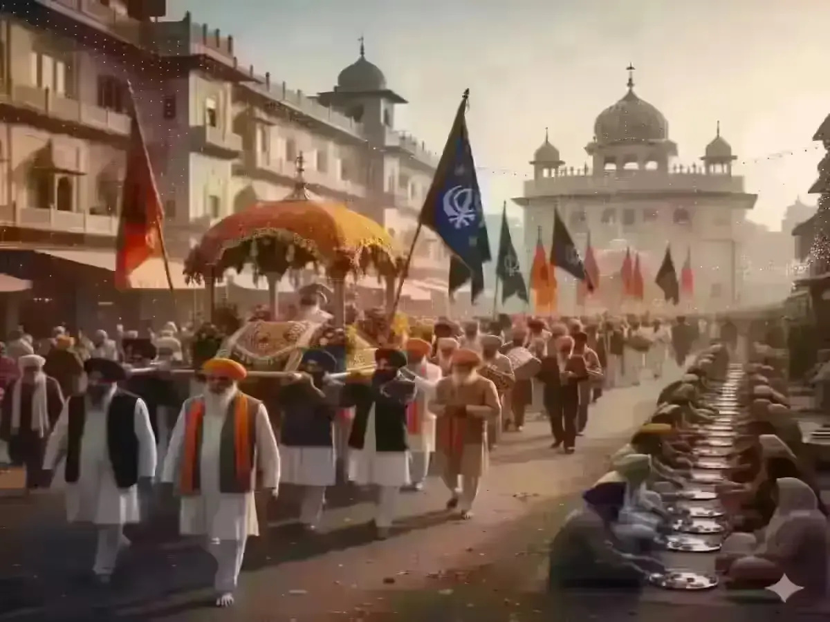 Happy Gurpurab 2025: Guru Nanak Dev Ji’s 556th Birth Anniversary Details Sikh devotees celebrating Gurpurab 2025 with Nagar Kirtan and Langar