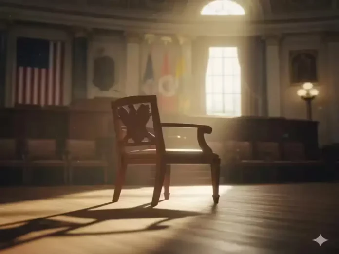 Empty congressional seat symbolizing retirement