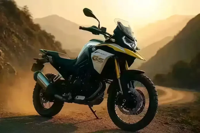 BMW F 450 GS adventure bike on mountain road