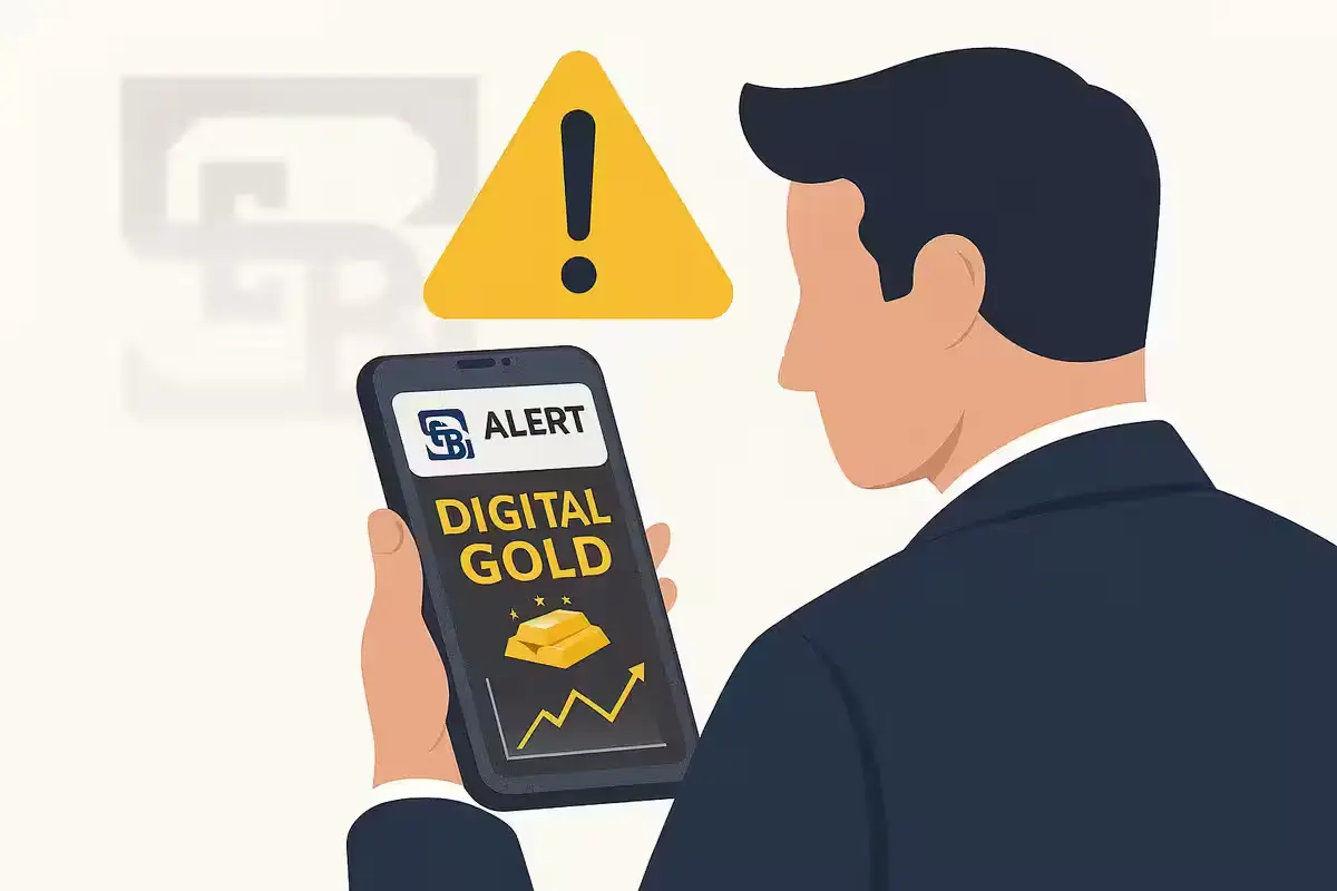 Investor checking digital gold app after SEBI caution notice