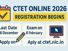 CTET Online 2026 Registration Begins: Last Date 18 December, Exam on 8 February, Apply Online at ctet.nic.in