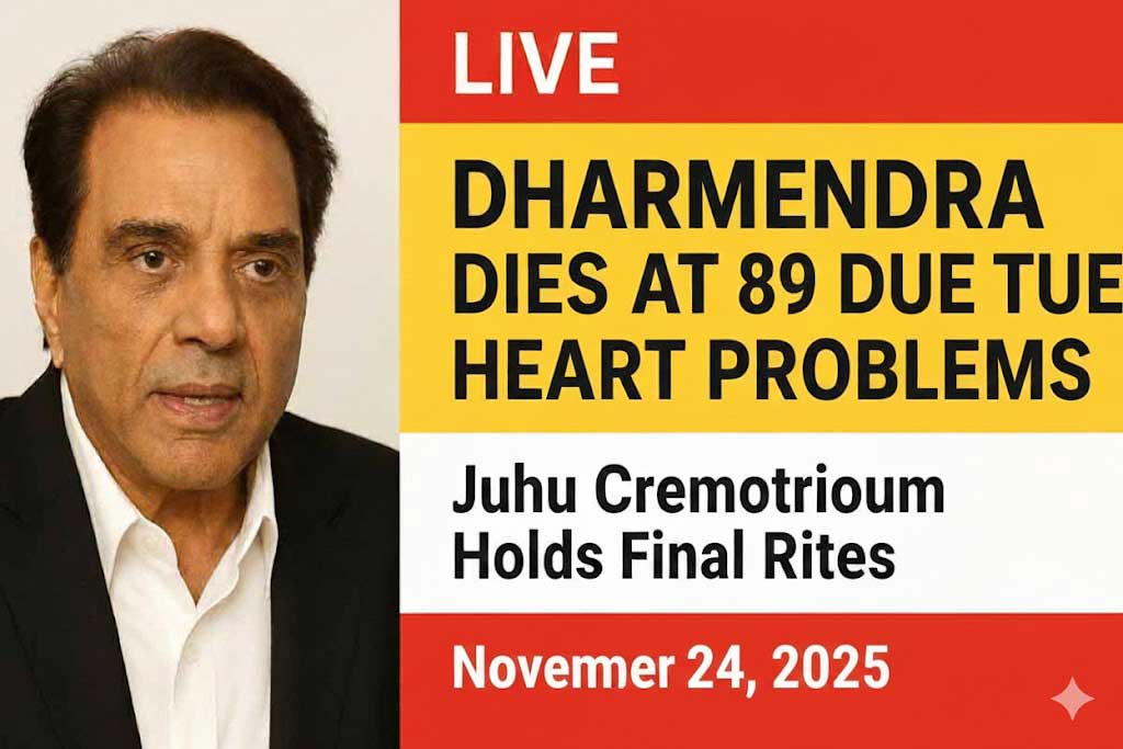 Dharmendra Dies at 89 Due to Heart Problems; Juhu Crematorium Holds Final Rites