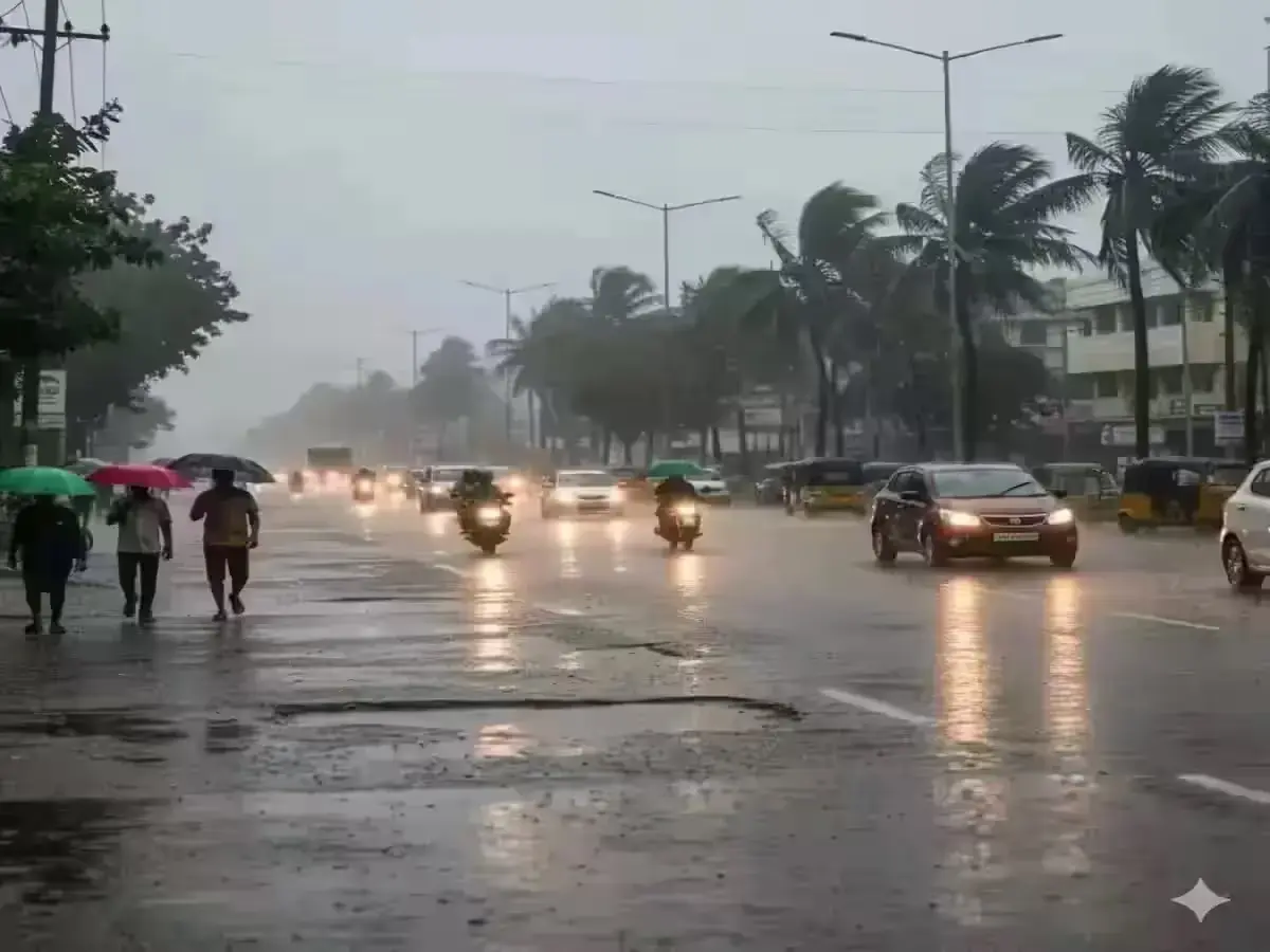 Heavy rain in Chennai as Cyclone Ditwah brings rough weather