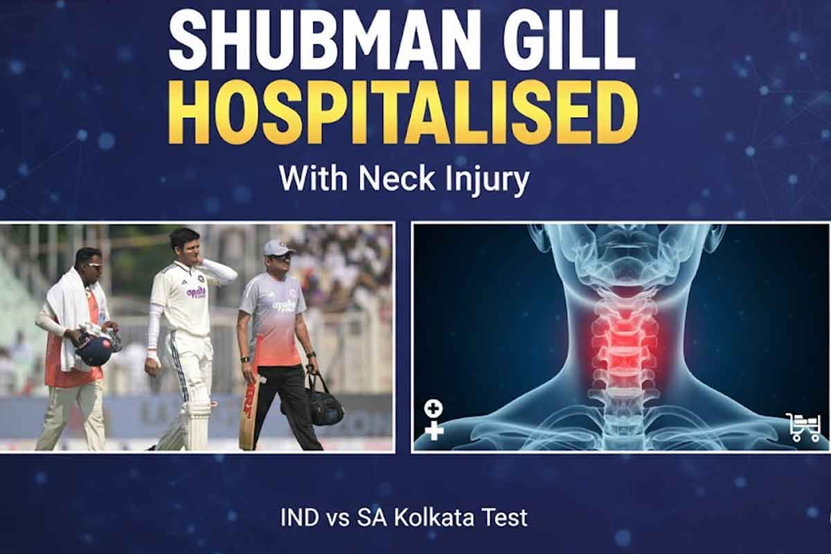 Shubman Gill Hospitalised With Neck Injury In IND vs SA Kolkata Test Shubman Gill Hospitalised With Neck Injury In IND vs SA Kolkata Test