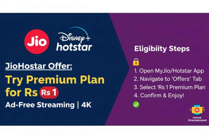 JioHotstar Offer: Try Premium Plan for Rs 1 with Ad-Free Streaming 4K - Eligibility Steps